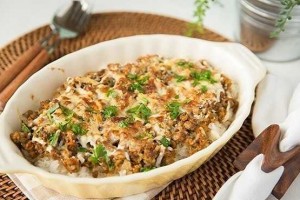 Gratin de riz à la viande hachée