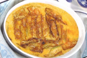 Gratin de courgette et crème bechamelle