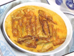 Gratin de courgette et crème bechamelle