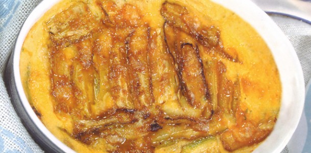 Gratin de courgette et crème bechamelle