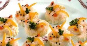 Canapés aux crevettes
