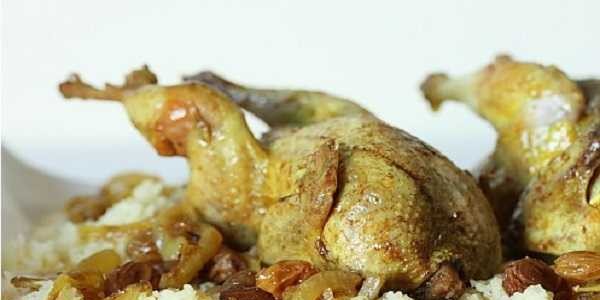 Cailles farcies au couscous tfaya