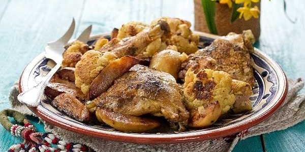 Tadjine de poulet au beignets de choux fleurs